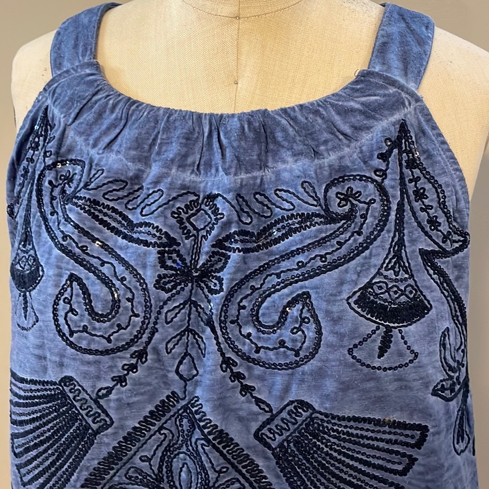 International Concepts sleeveless sequin and embroidered top - Picture 2 of 7
